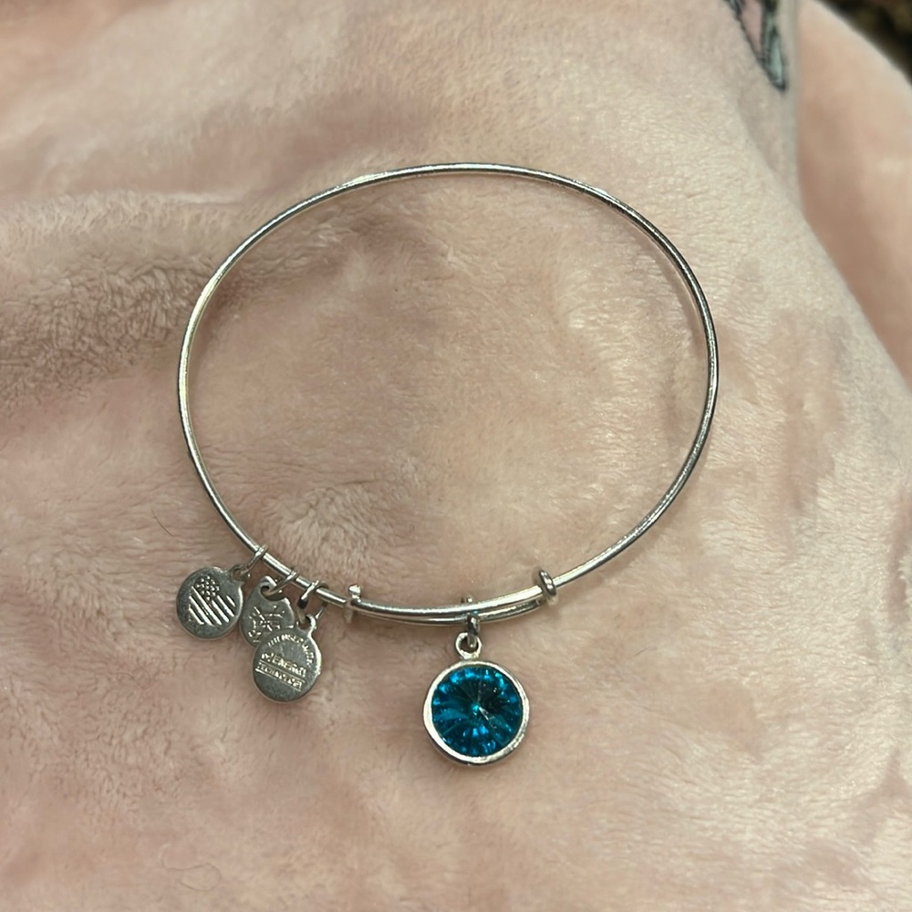 Alex and Ani December Birthstone Silver Bracelet